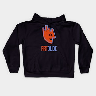 YourArtDude Logo In Orange And Lt. Blue Kids Hoodie